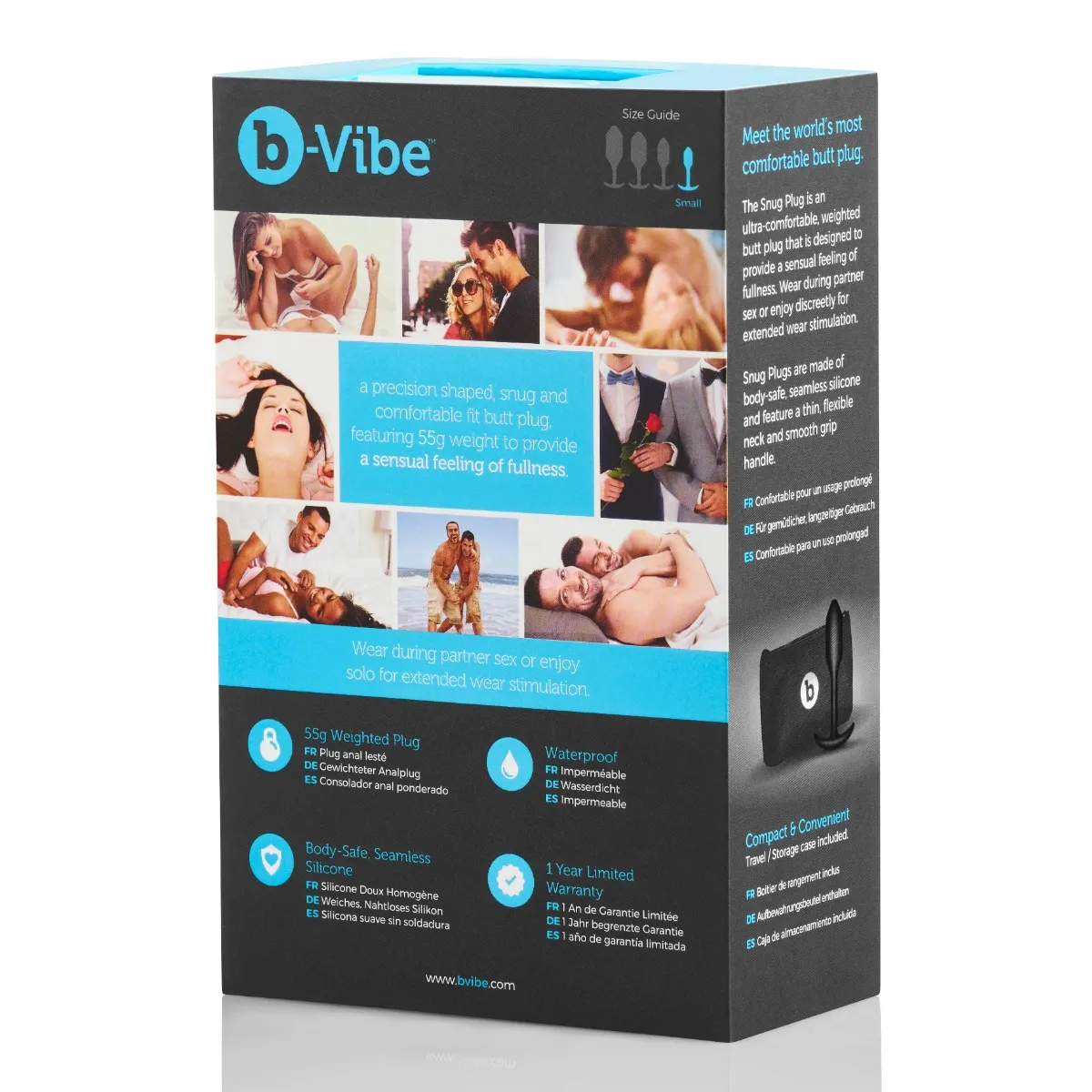 Анальная пробка B-Vibe Snug Plug 1, 8,6 см (черный)
