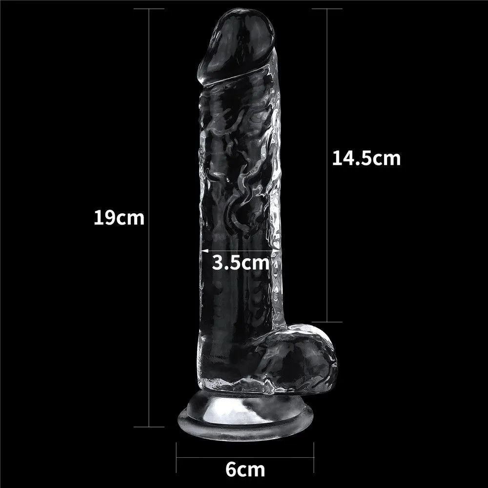 Фалоімітатор Flawless Clear Dildo 7.5', 19 см (прозорий)