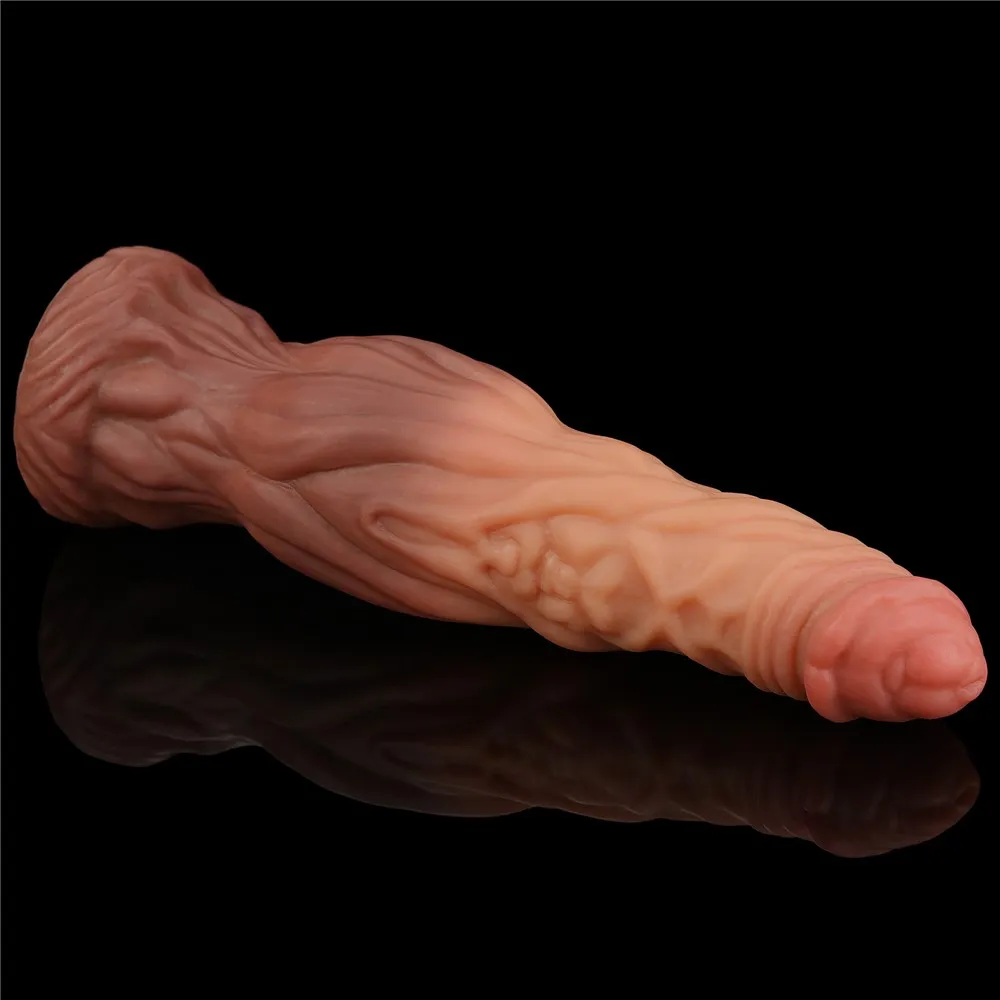 Фаллоимитатор Dual-Layered Silicone 9.5" Nature Cock, 24.5 см (коричневый)