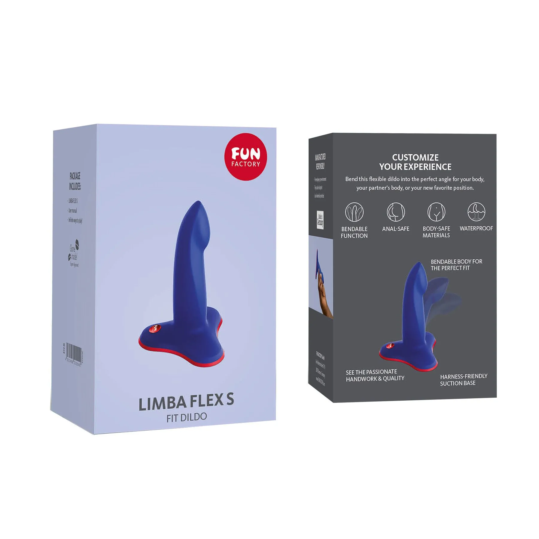 Фаллоимитатор Fun Factory Limba Flex S, 12 см (синий)