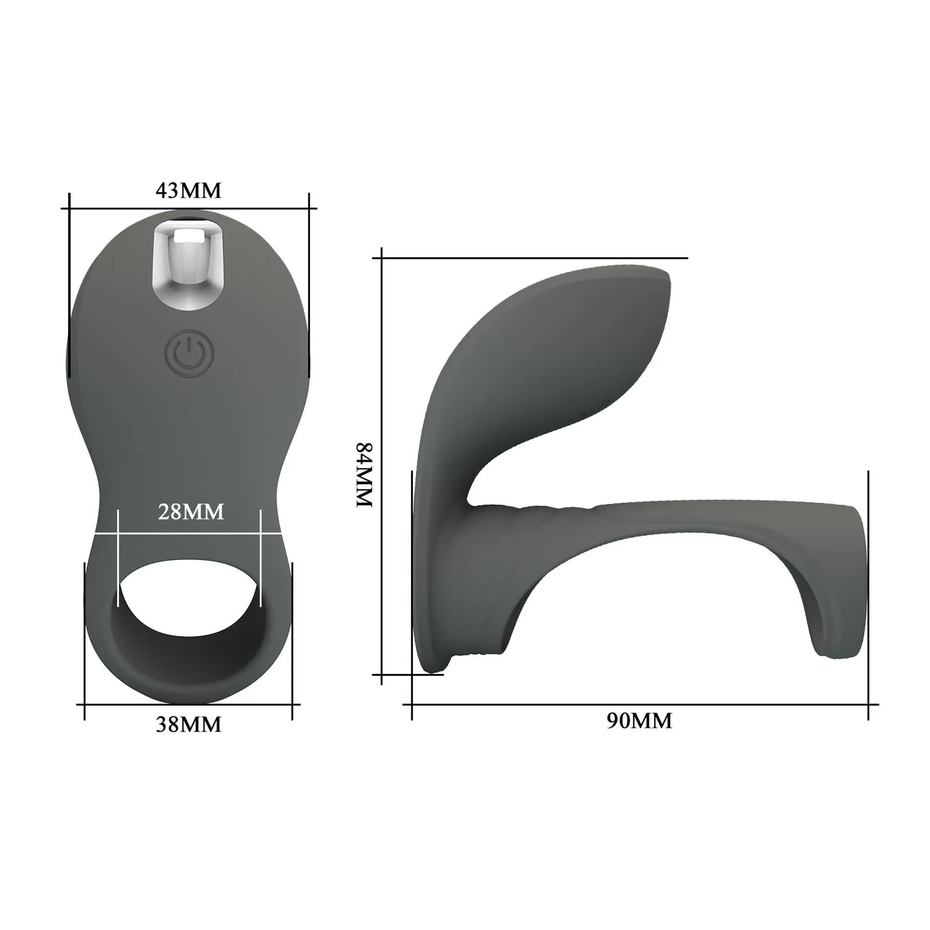 Nasadka do penisa Pretty Love Master Ring, 9 cm (szary)