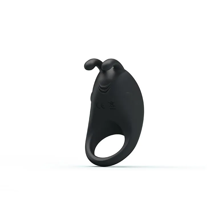 Pretty Love Rabbit Vibrator - Pierścień erekcyjny, Czarny, 7, 5 cm