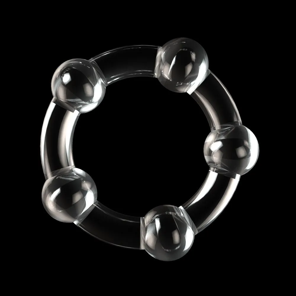 Набір ерекційних кілець LoveToy Triple Beaded Ring Set, 3 шт (прозорий)