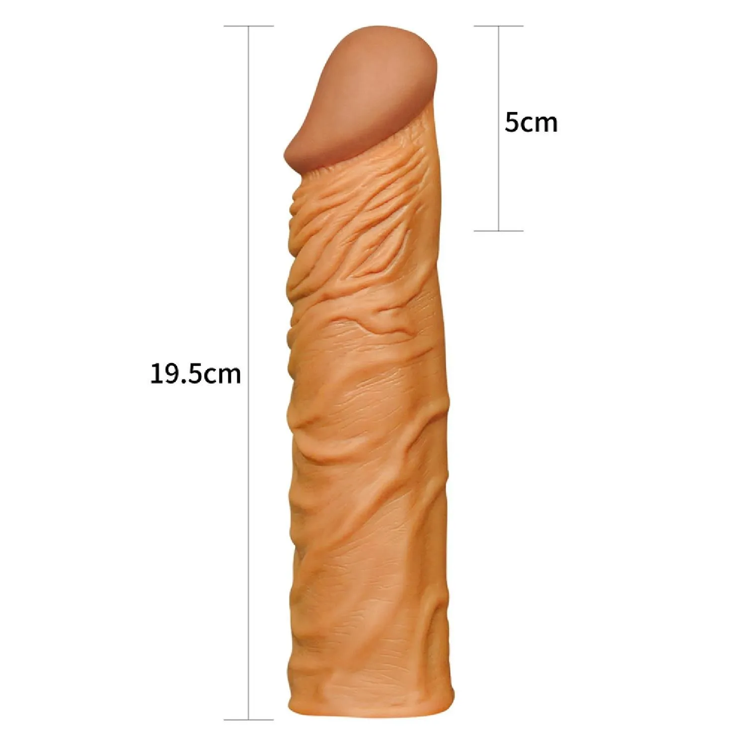 Насадка на пеніс Pleasure X-Tender Penis Sleeve Flesh Add 2, 19.5 см (коричневий)