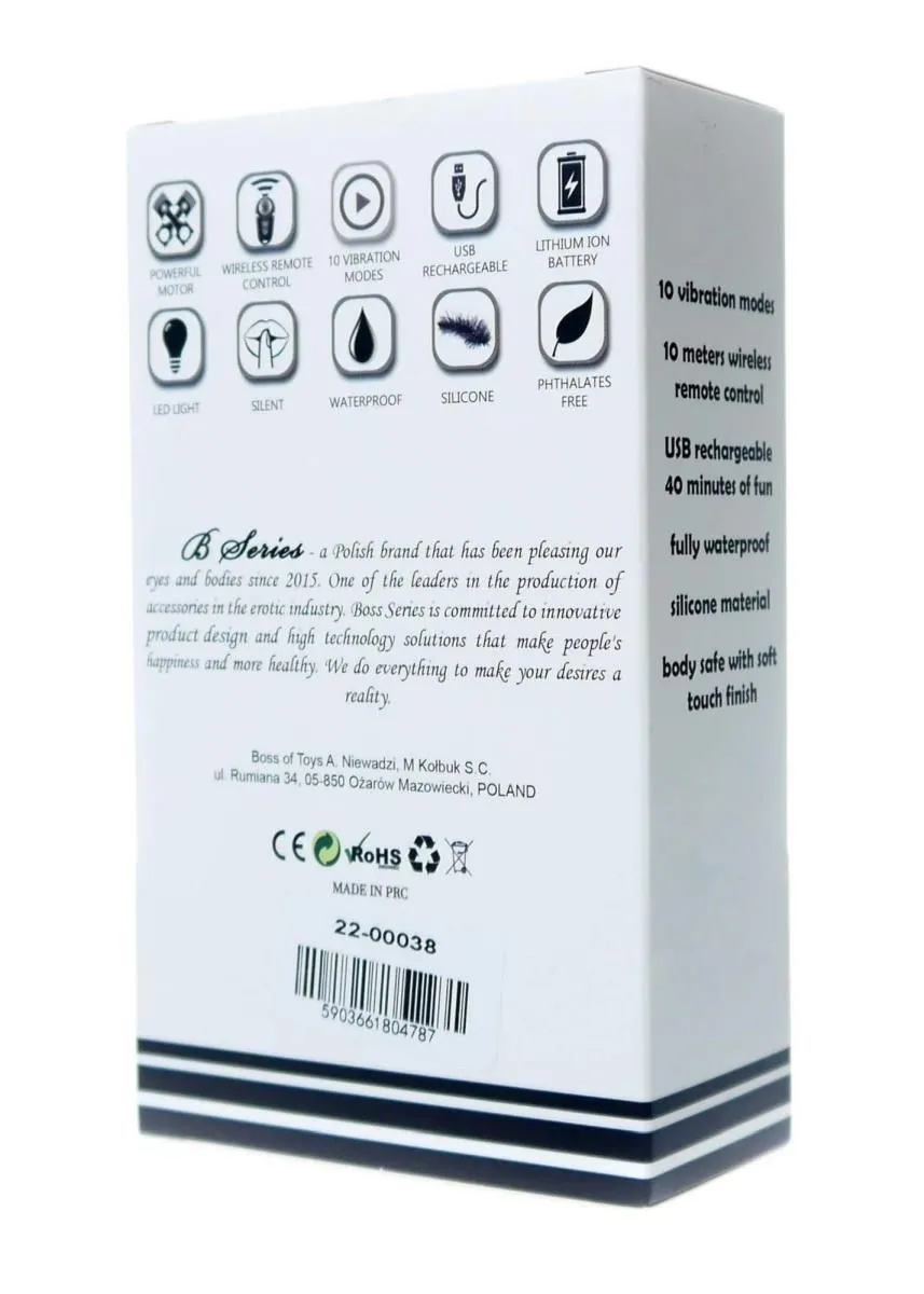 Вагінальні кульки Boss Remote Control Tighten, 8 см (фіолетовий)