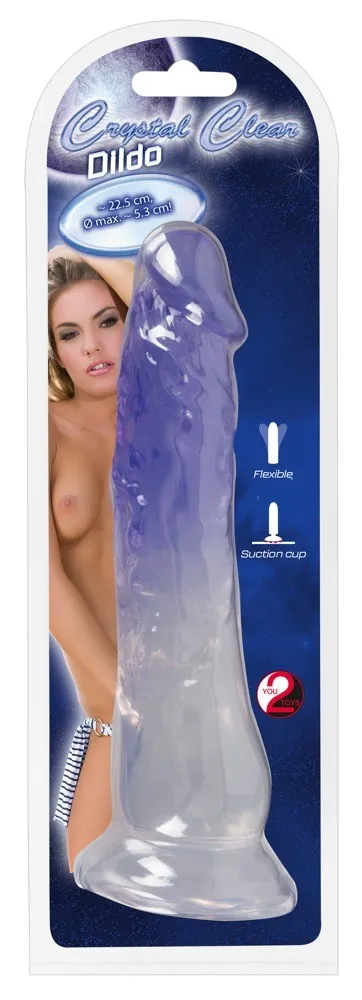 Фалоімітатор Crystal Clear Dildo, 22,5 см (мульти)