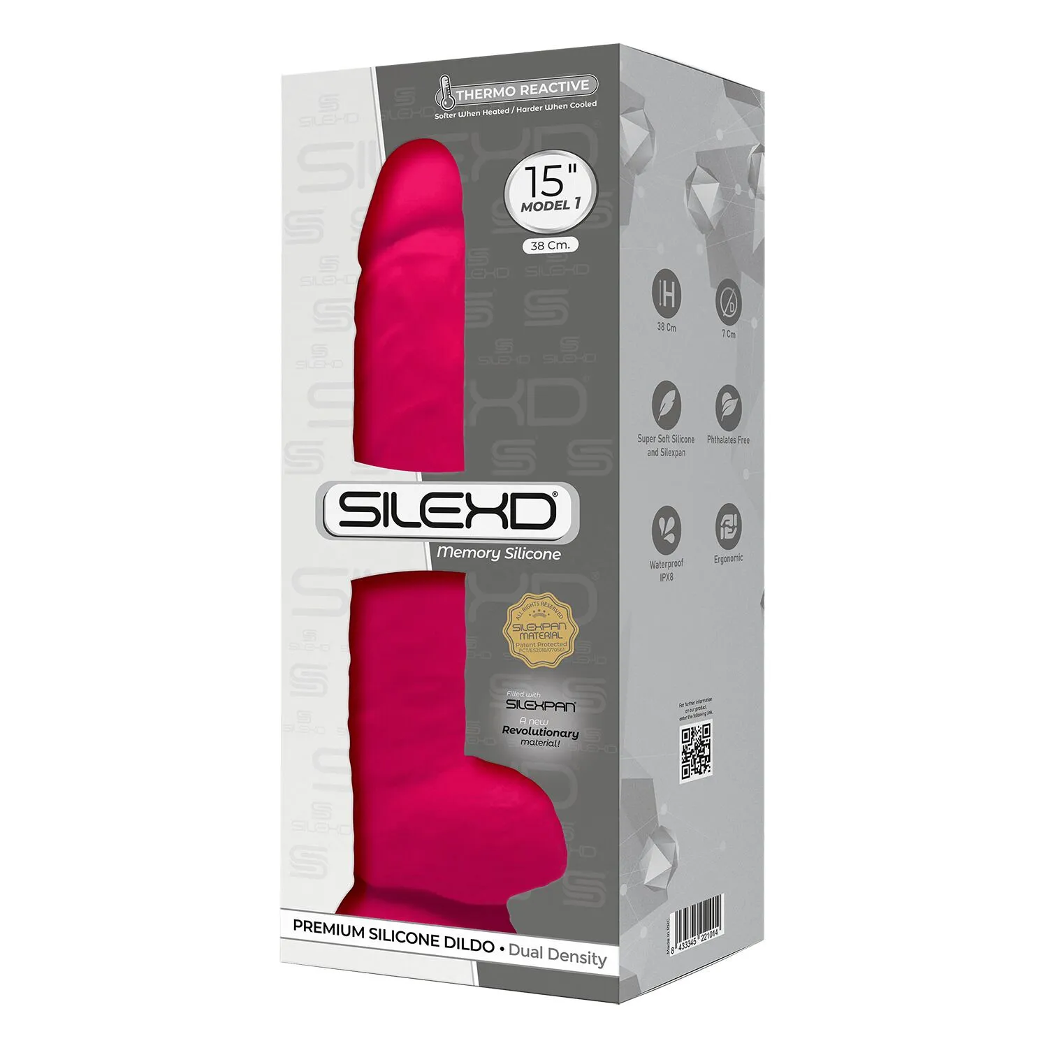 Фалоімітатор SilexD Premium Silicone Dildo Model 1 Size 15, 38 см (рожевий)
