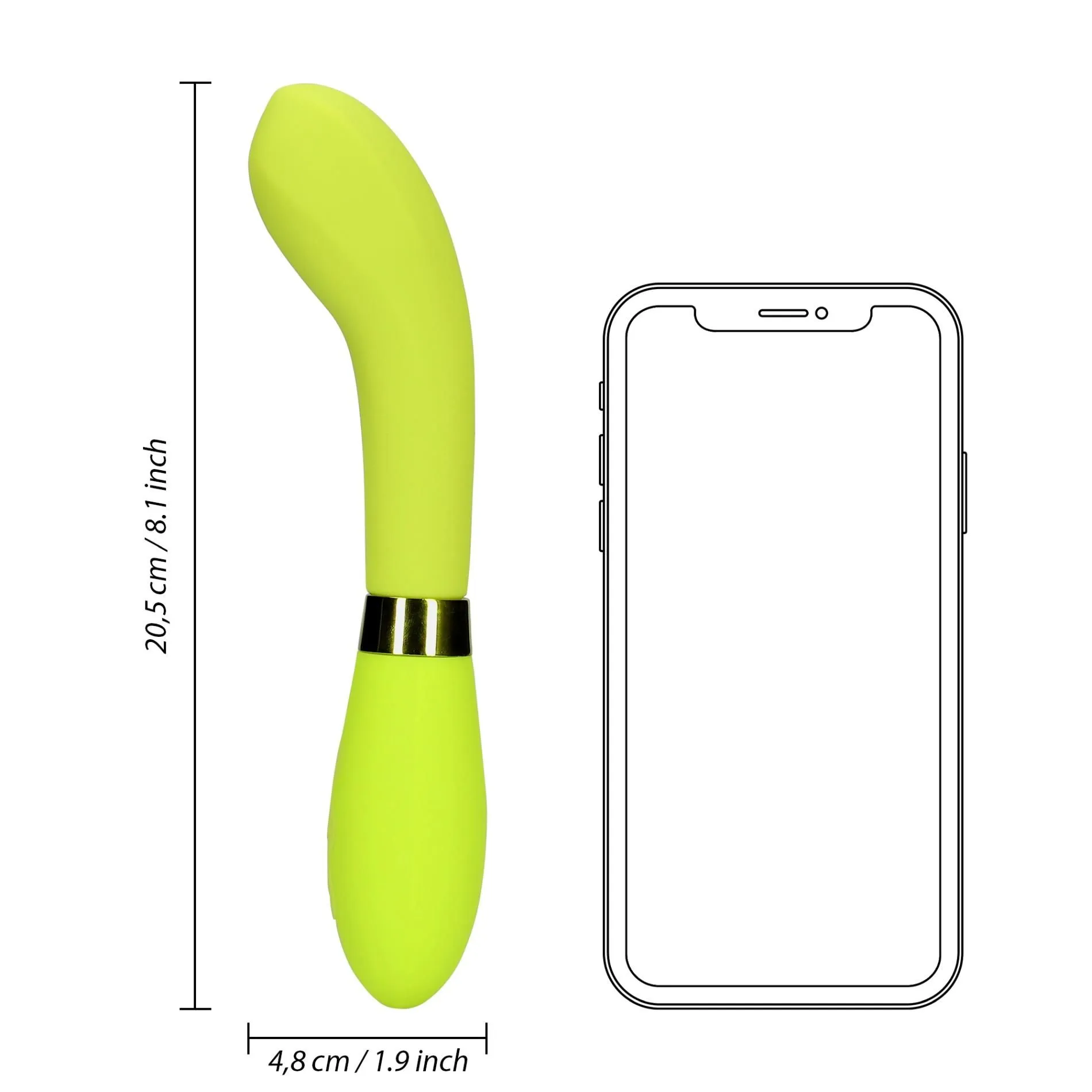 Loveline G-Spot - Wibrator, Żółty, 20.5 cm