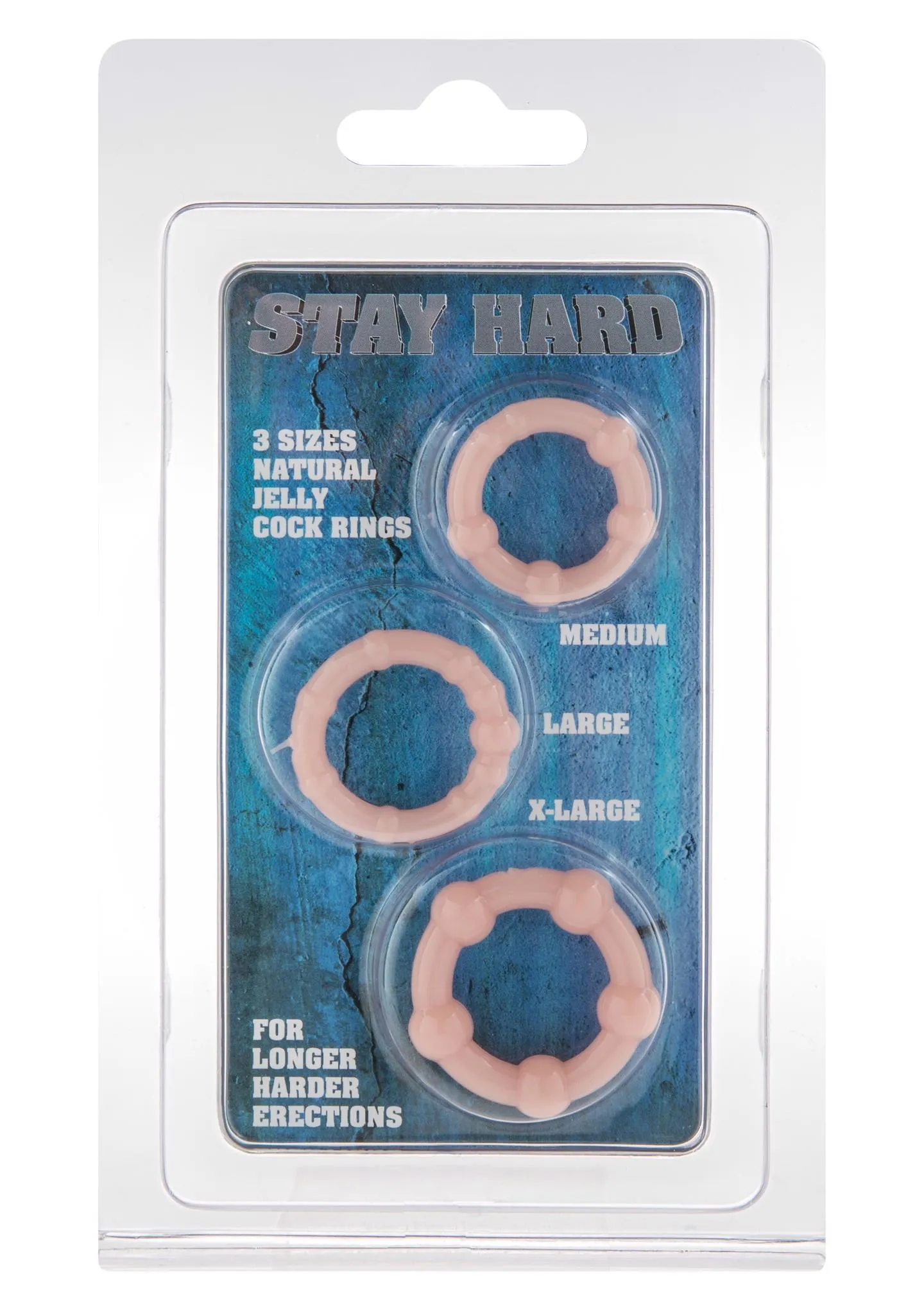 Scala Selection Stay Hard - Three Rings - Zestaw pierścieni erekcyjnych, W kolorze cielistym