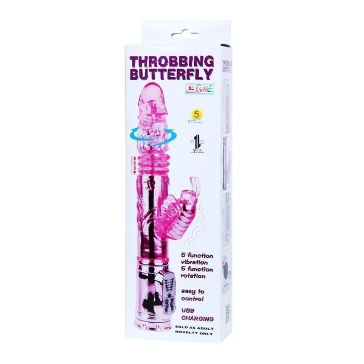 Вібратор-кролик Baile Throbbing Butterfly, 29 см (рожевий)