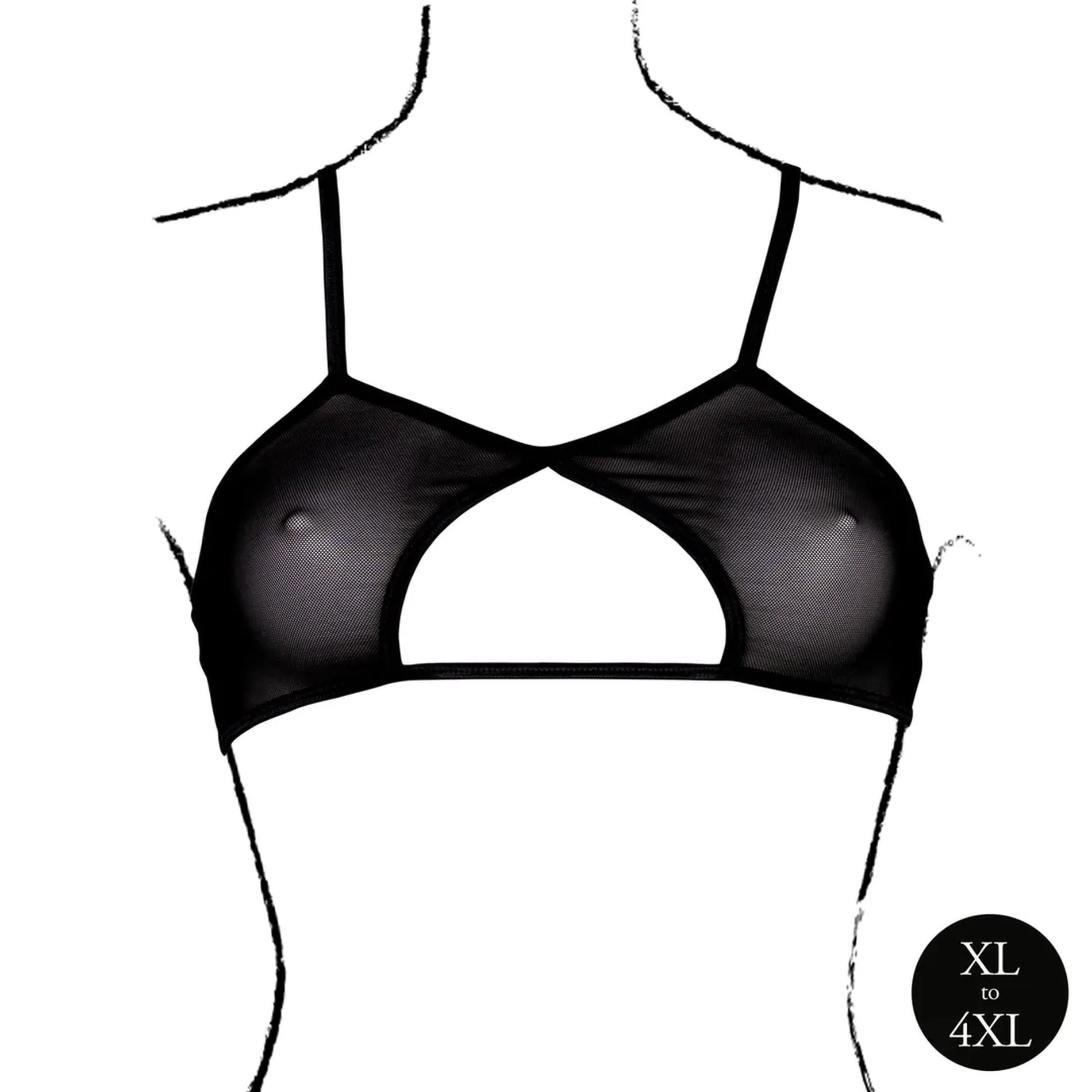 Le Désir Keyhole Mesh Bra - Biustonosz, Plus Size