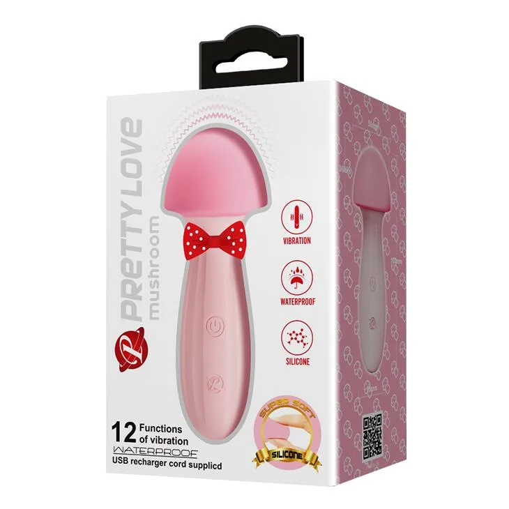 Вибратор Pretty Love Mushroom, 13,2 см (светло-розовый)