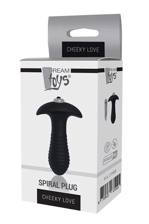 Анальная пробка с вибрацией Dream Toys Spiral Plug, 9 см (черный)