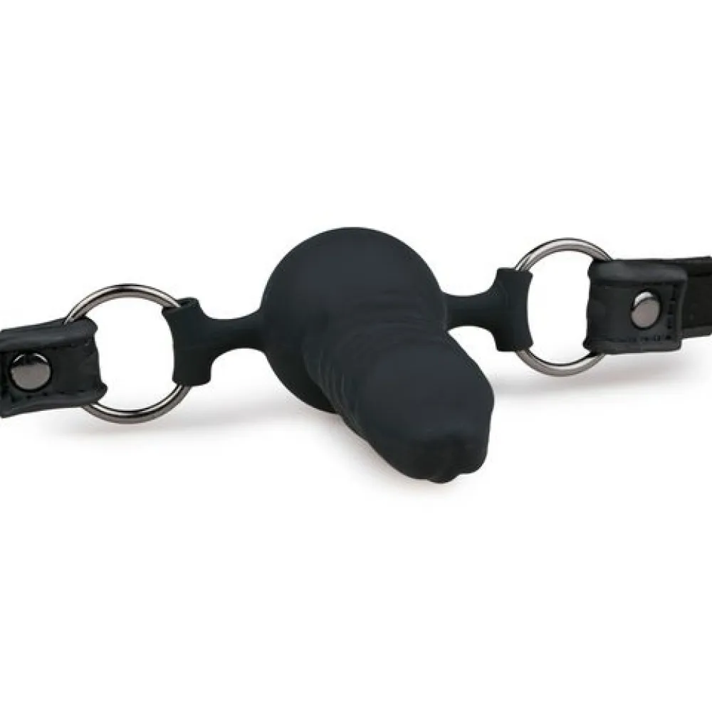 Кляп EasyToys Knebel-Ball Gag With Silicone Dong, 9.5 см (черный)