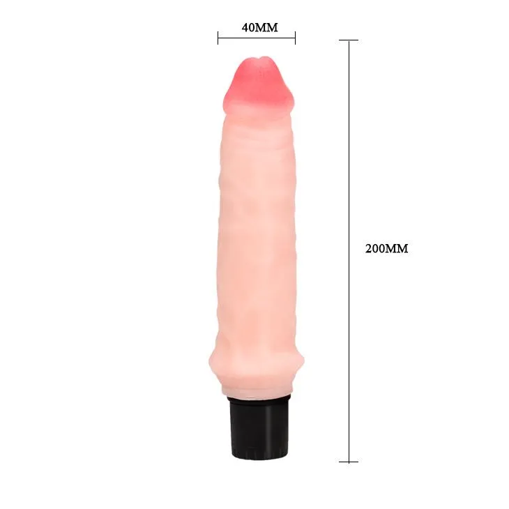 Вибратор Baile The Realistic Cock Multispeed, 20 см (телесный)