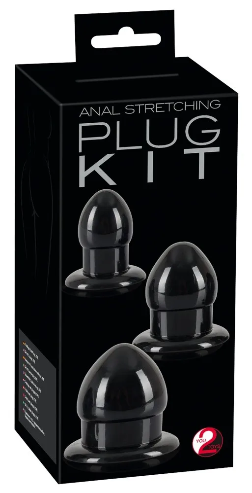 You2Toys Anal Stretching Plug Kit - Zestaw korków analnych, Czarny, 6.2 cm