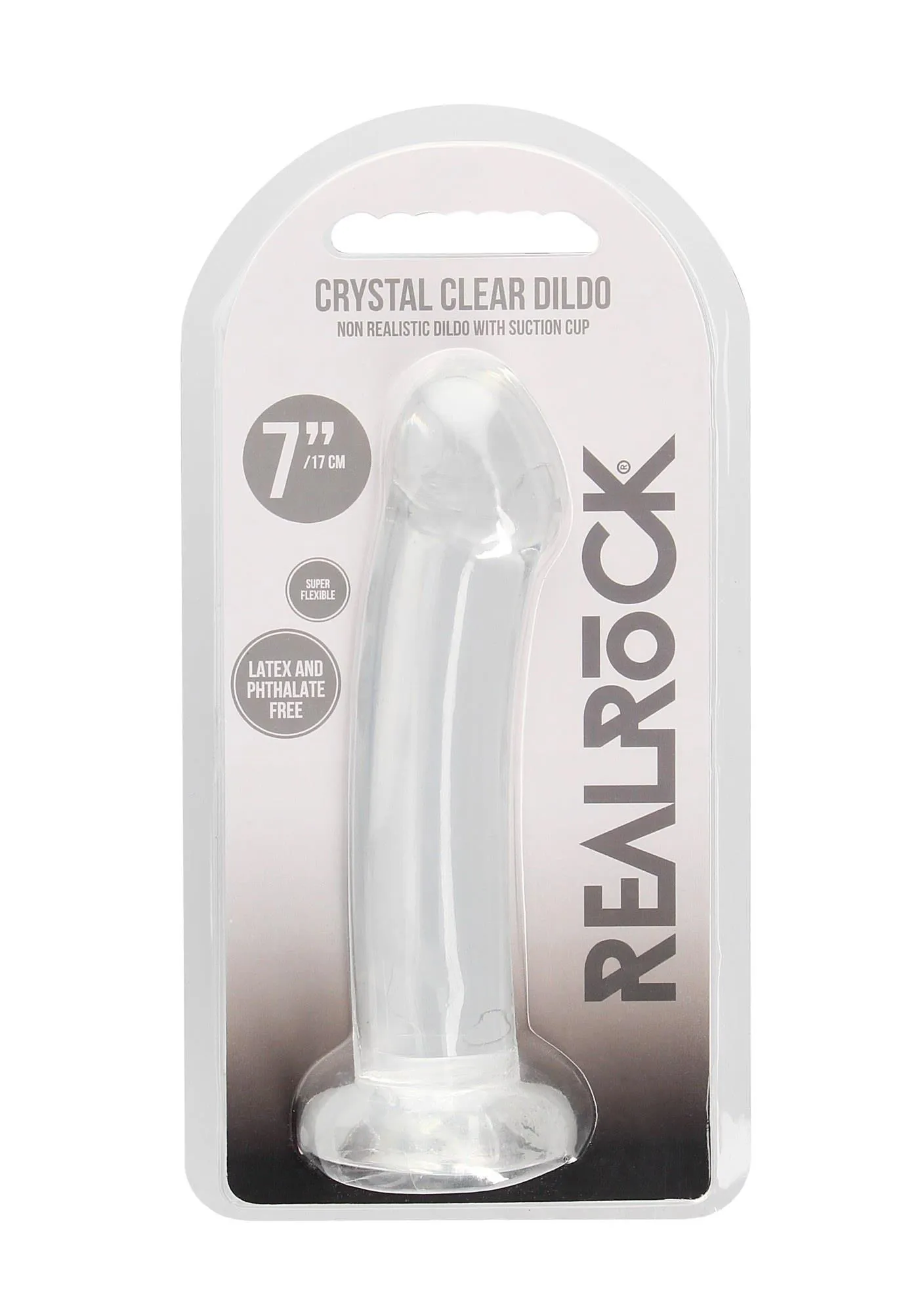RealRock Crystal Clear 6.7" - Dildo, Przezroczysty, 17 cm