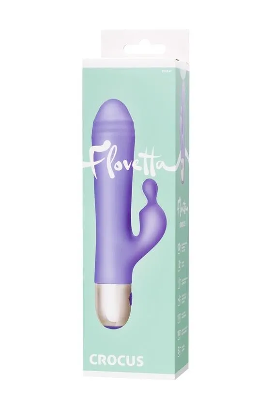 Вибратор двойной стимуляции Flovetta Crocus, 17.5 см (фиолетовый)