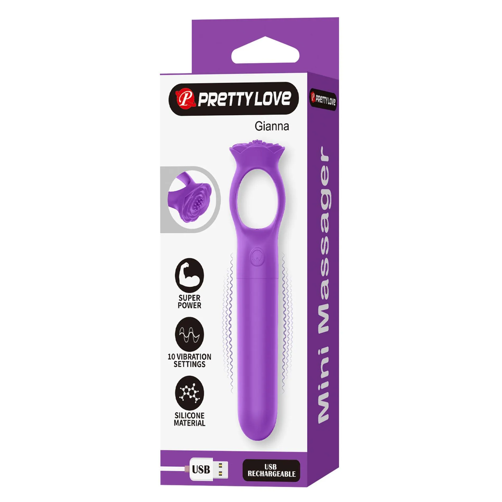 Мини-вибратор Pretty Love uper Power Gianna, 11.5 см (фиолетовый)