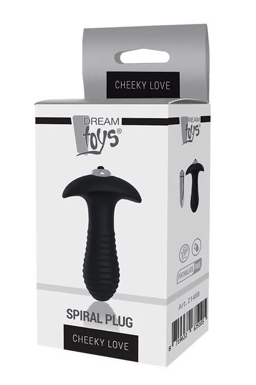 Анальна пробка з вібрацією Dream Toys Spiral Plug, 9 см (чорний)