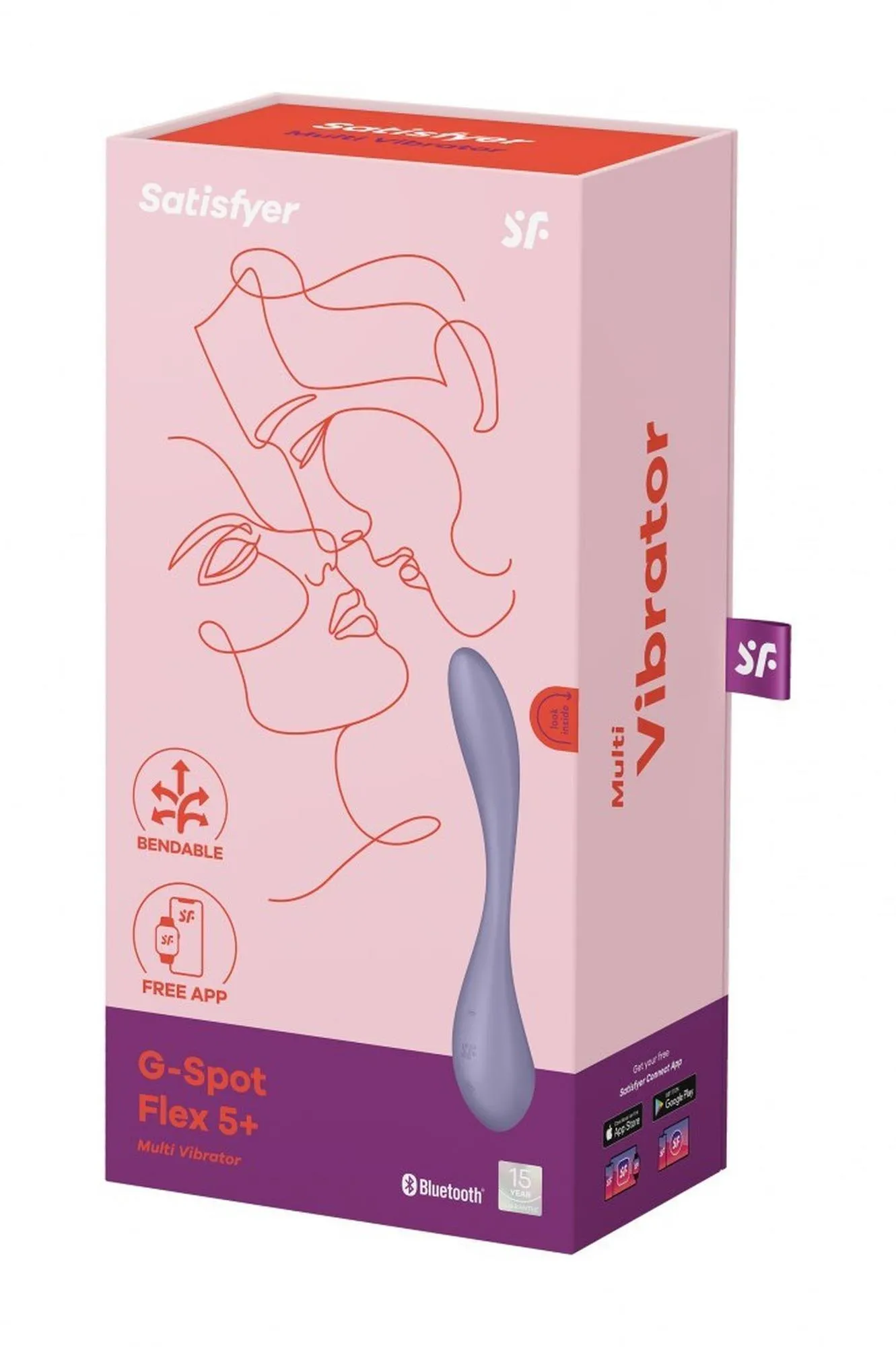 Satisfyer G-Spot Flex 5+ - Wibrator do punktu G, Liliowy, 23 cm