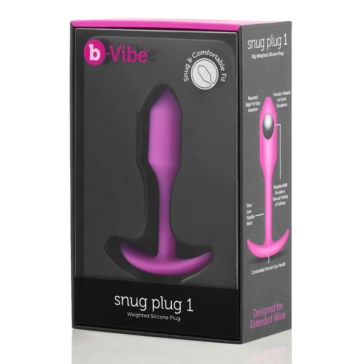 Анальная пробка B-Vibe Snug Plug 1, 8,6 см (розовый)