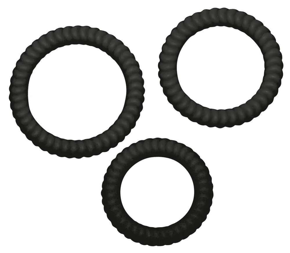 Набір ерекційних кілець Lust 3 Black, 3 шт (чорний)