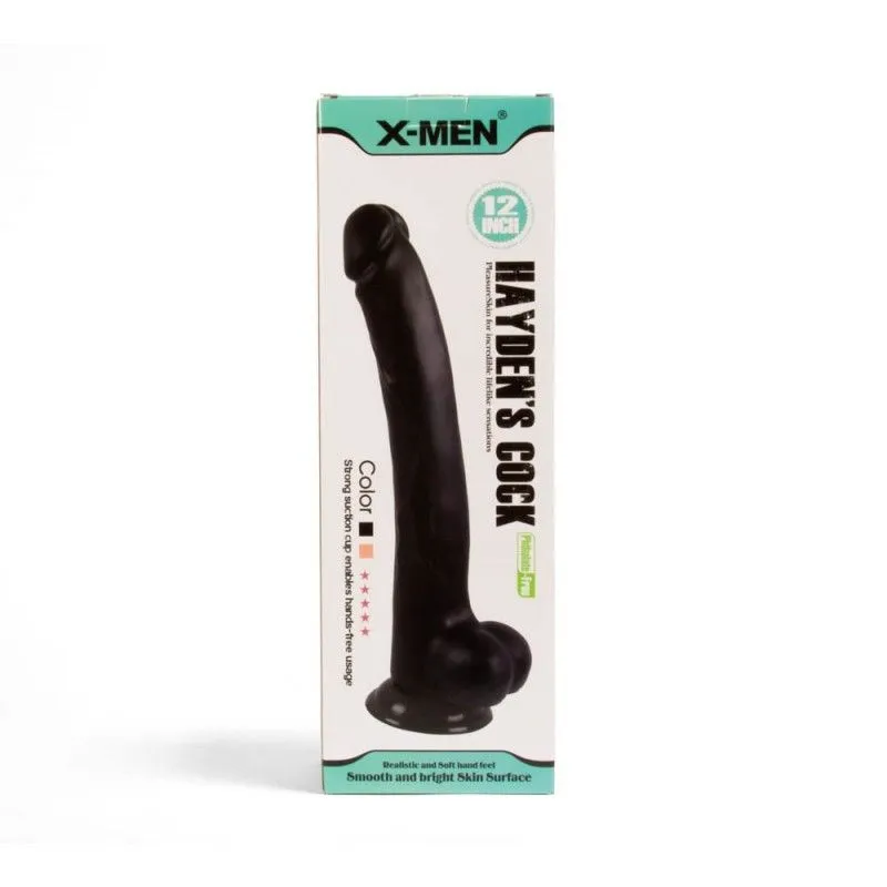 X-Men Hayden - Dildo, Czarny, 30 cm