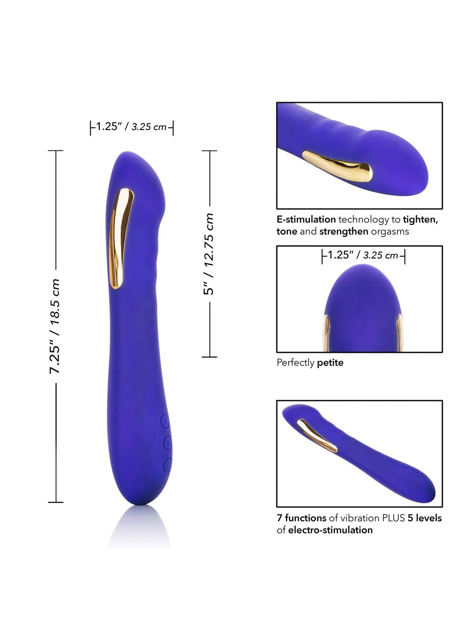 Мини-вибратор Calexotics Estim Petite Wand, 18.5 см (синий)