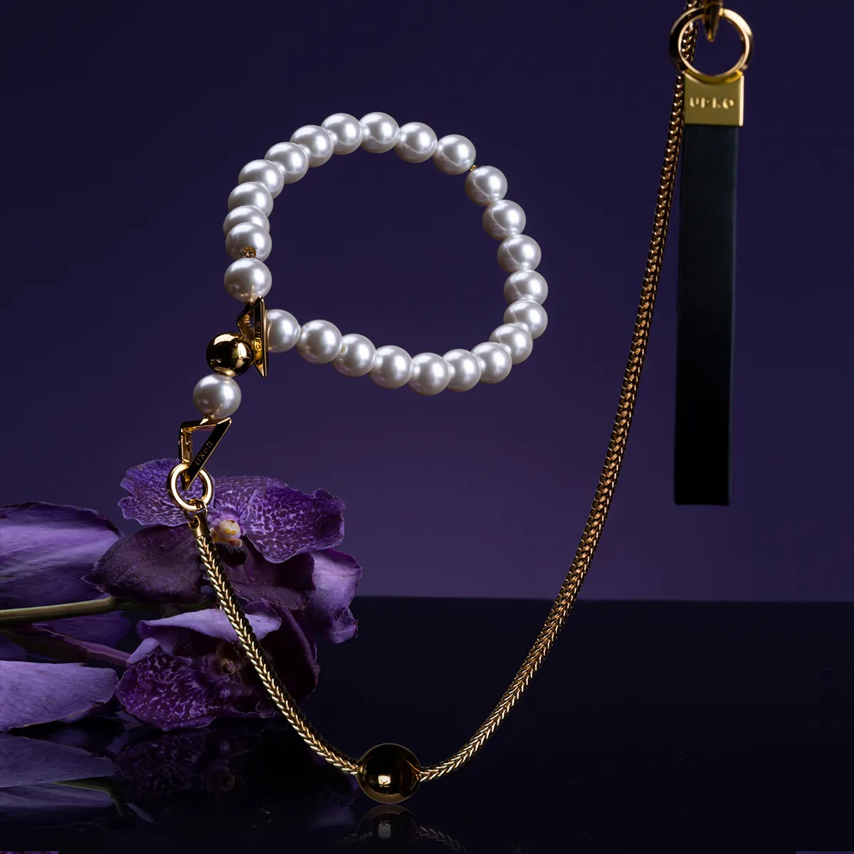 UPKO Moist Eyes Pearl Necklace / Collar - Naszyjnik-obroża, Biały, 52 cm