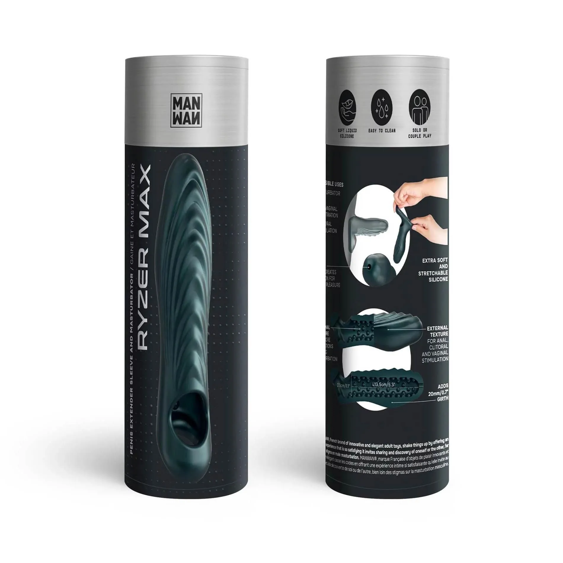 Dorcel Ryzer Max - Nakładka na penisa, Zielony, 18.2 cm