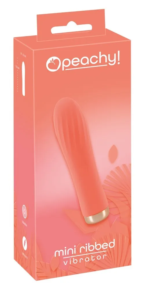 Вибратор Peachy Mini Ribbed, 13,6 см (оранжевый)