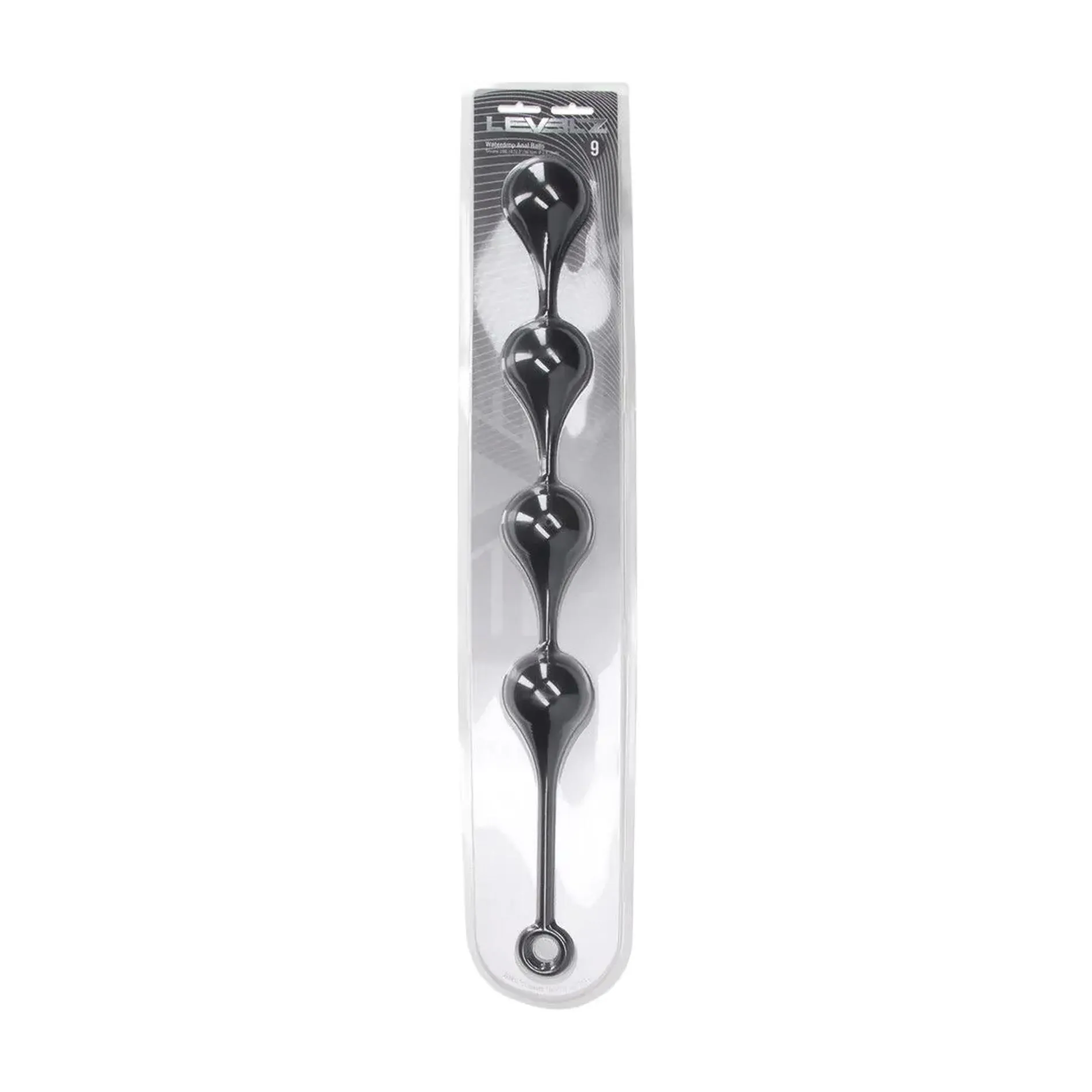 Shots Waterdrop Silicone Anal Balls - Kulki analne, Czarny, 56.5 cm