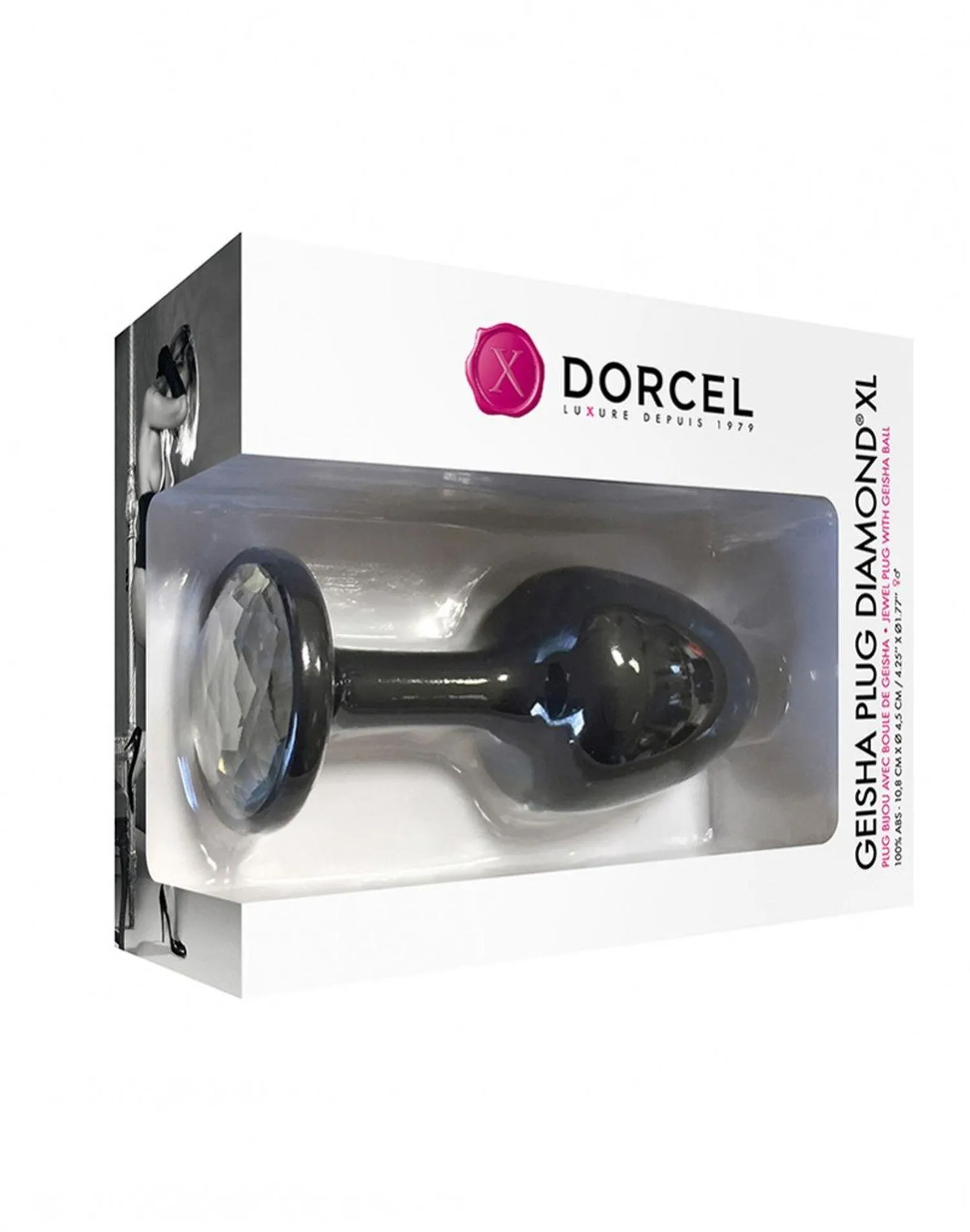 Dorcel Geisha Plug Diamond XL - Korek analny z kryształkiem, Czarny, 10, 8 cm, 11 cm