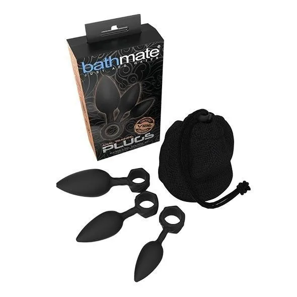 Набор анальных пробок Bathmate Anal Training Plugs, 3 шт (черный)