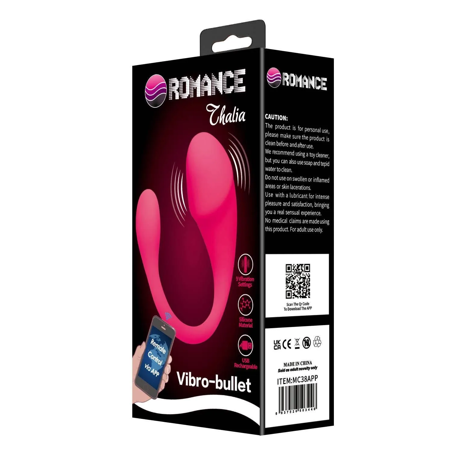 BAILE Thalia App Control Bullet - Wibrujące jajko, Różowy, 21 cm