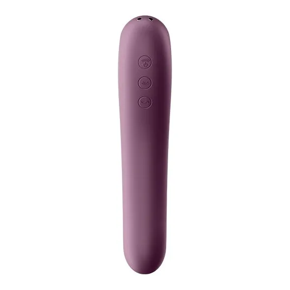 Вакуумный стимулятор клитора с вибрацией Satisfyer Dual Kiss (фиолетовый)