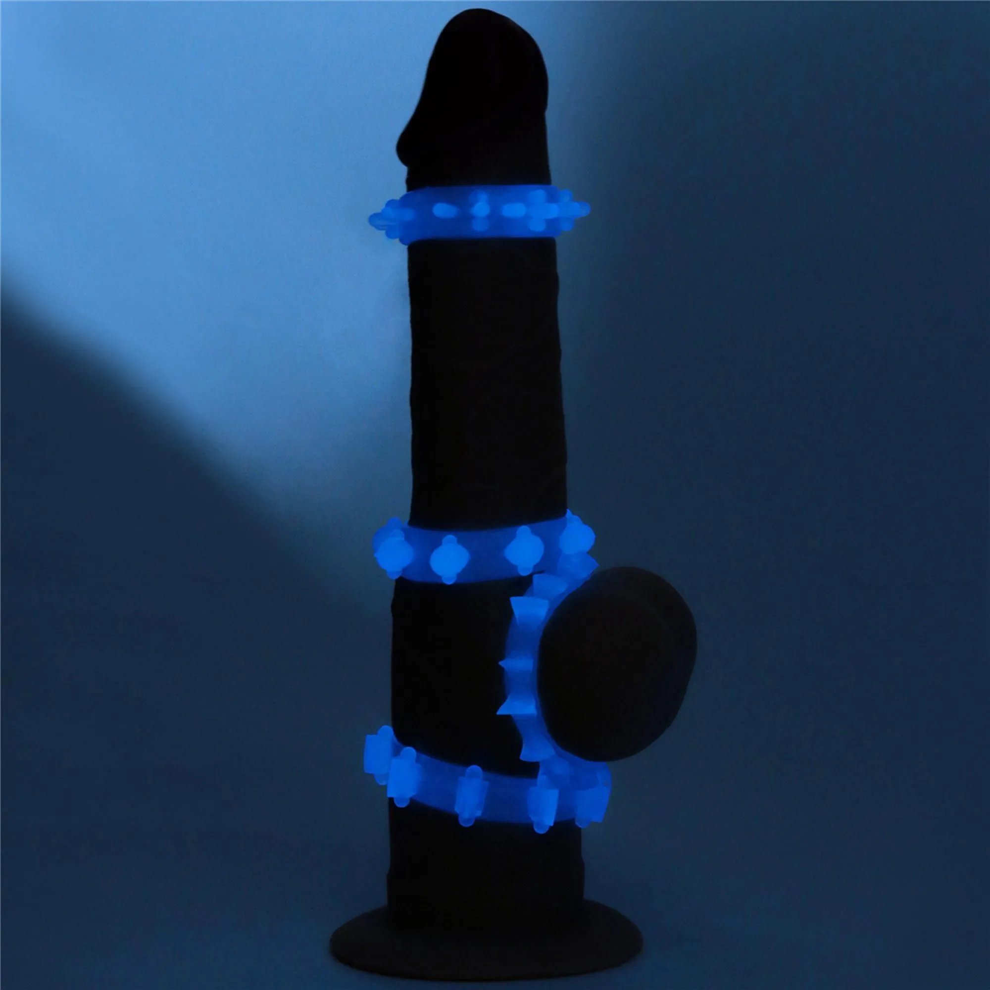Набір ерекційних кілець Lumino Play Penis Ring, 4 шт (блакитний)