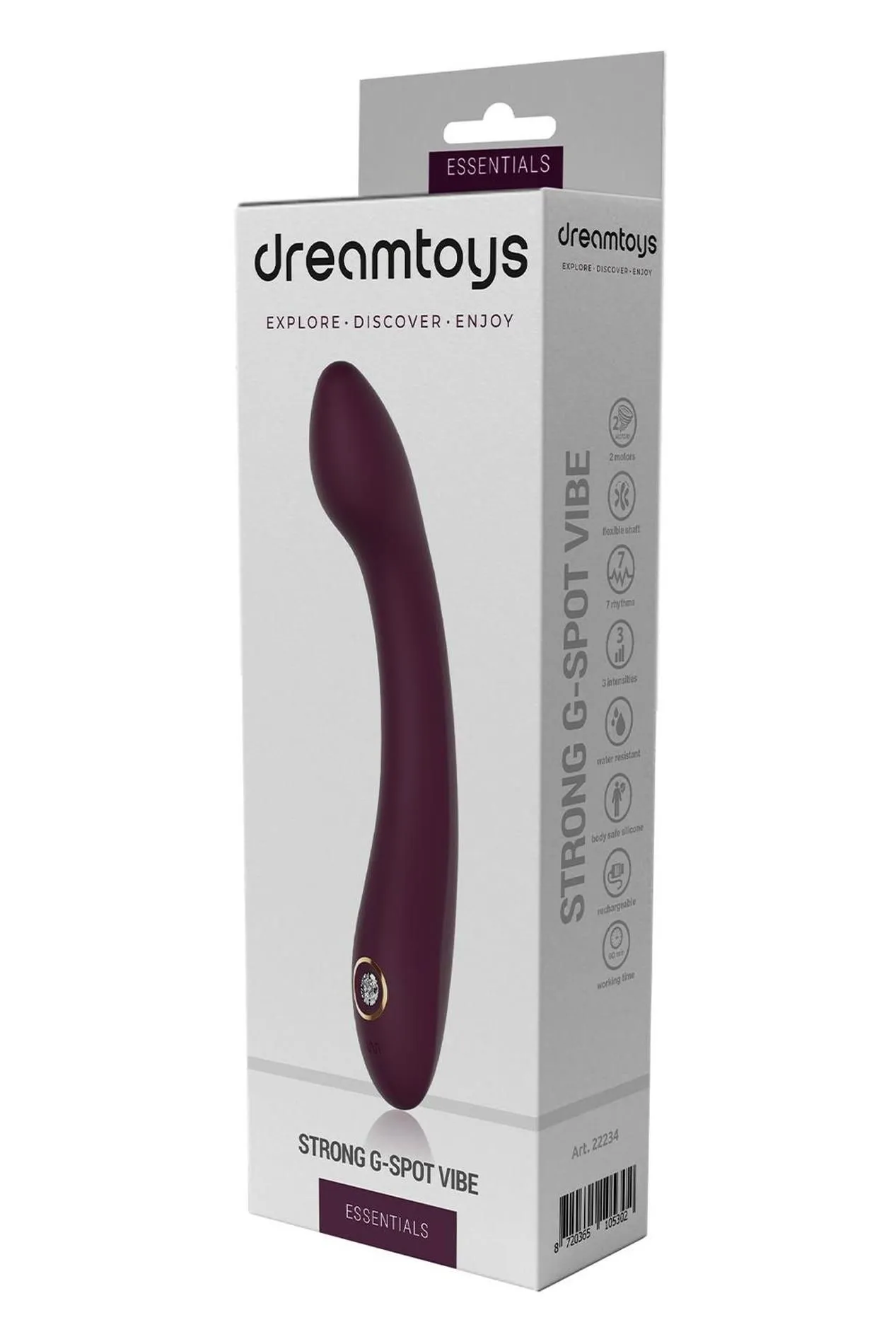 Вибратор Dreamtoys Essentials G-spot Vibe, 21.8 см (бордовый)