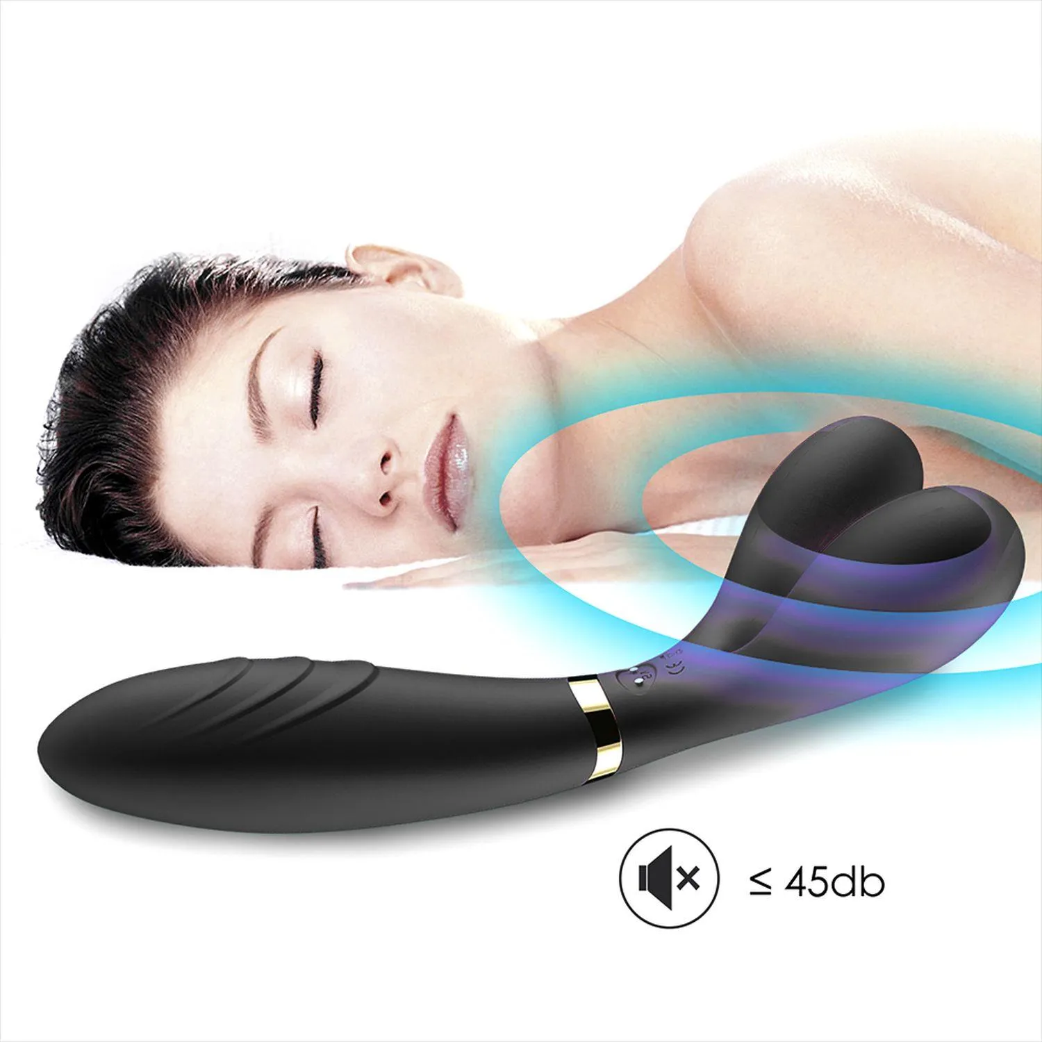B - Series Joy Y-Wand - Wibrator-królik B -, Czarny, 19.2 cm