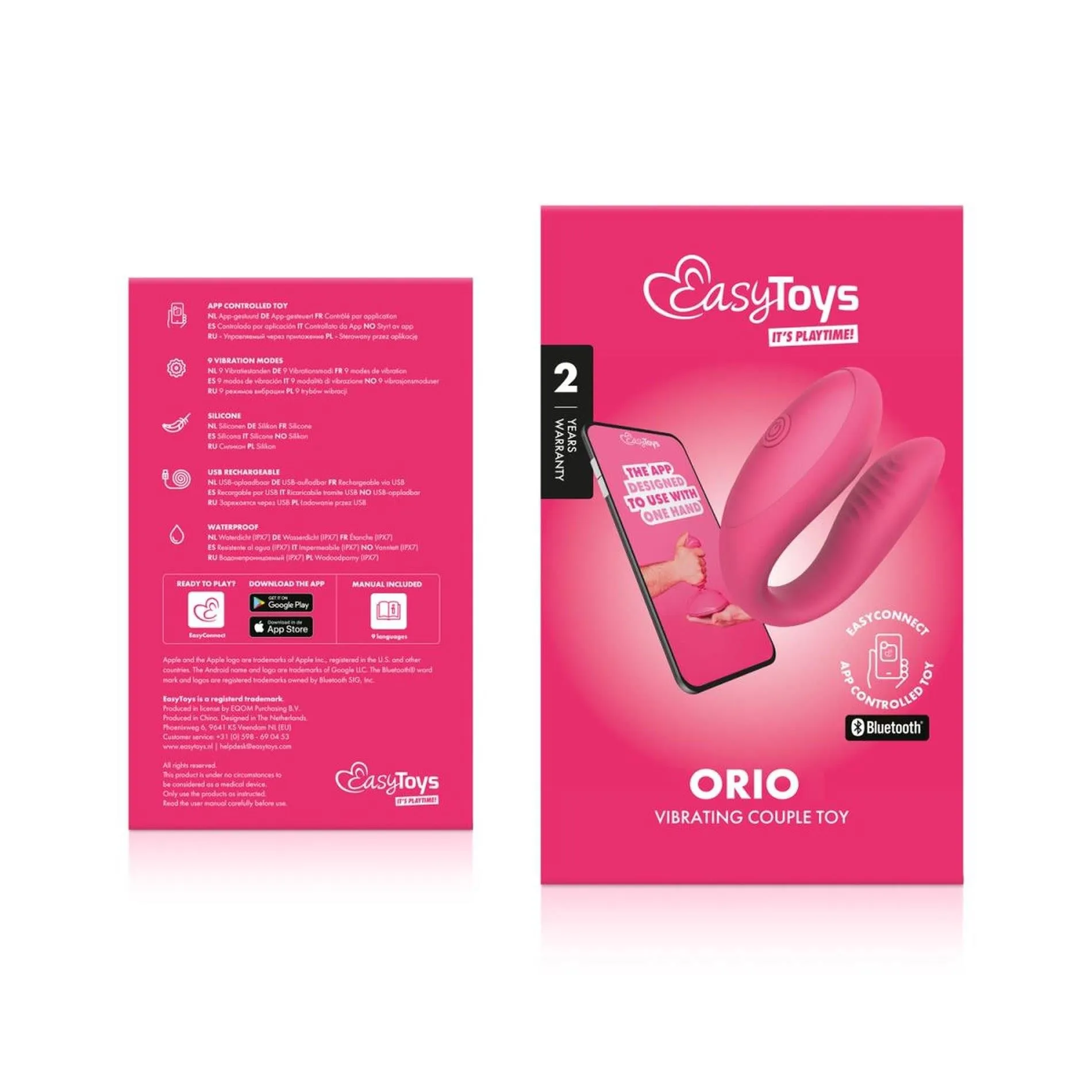 Easytoys Orio - Wibrator dla par, Różowy, 8 cm