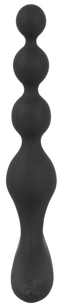 Анальные бусы с вибрацие, Black Velvets, 20 см (черный)