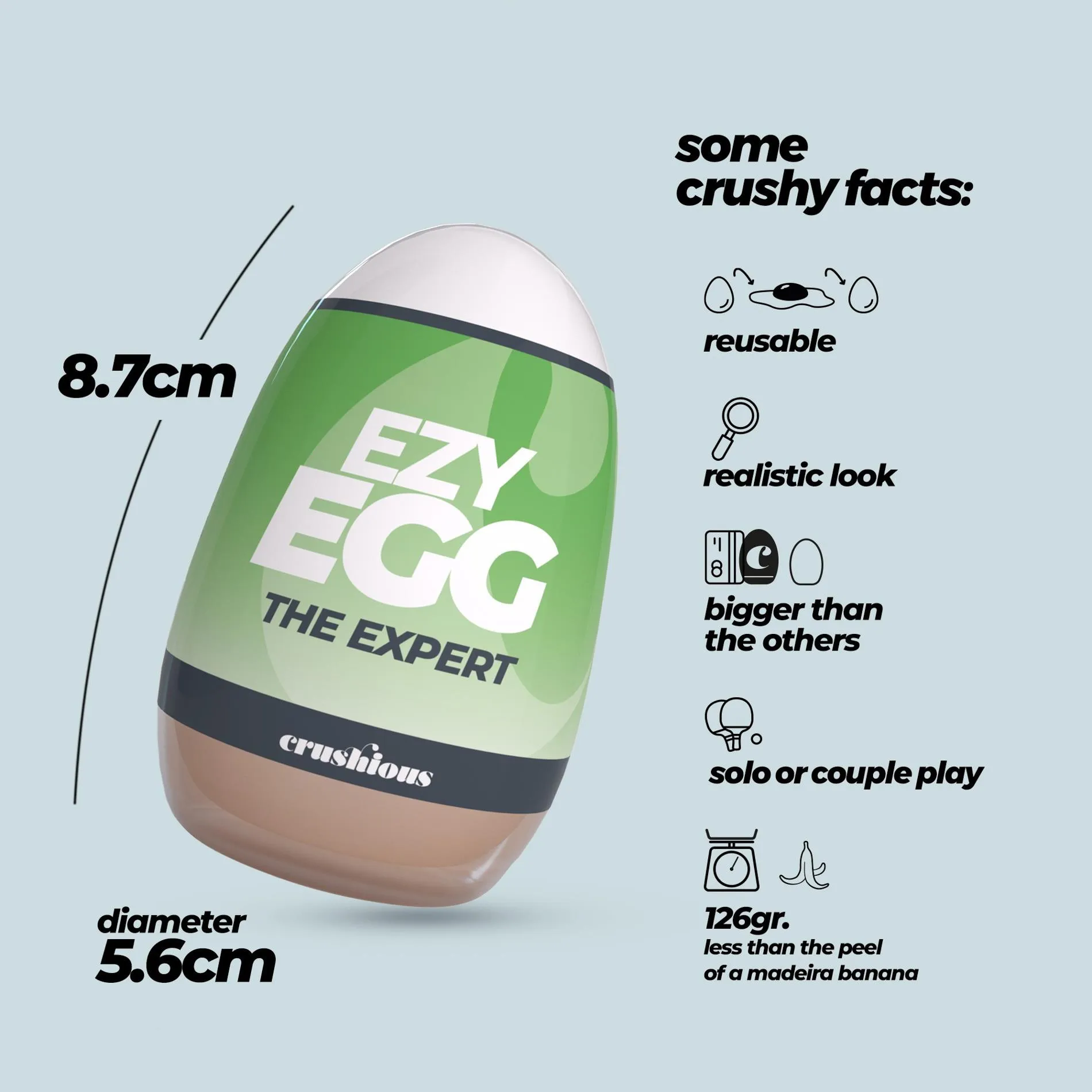 Мастурбатор яйце Crushious Ezy Egg Tne Expert (тілесний)