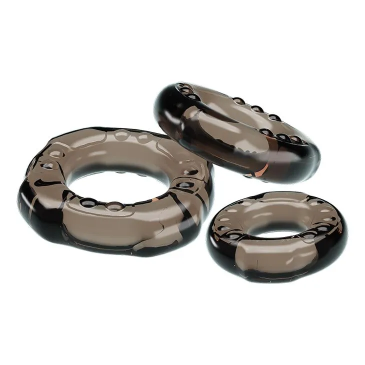 Набор эрекционных колец Baile Cock ring Yvonne Set, 3 шт (чёрный)