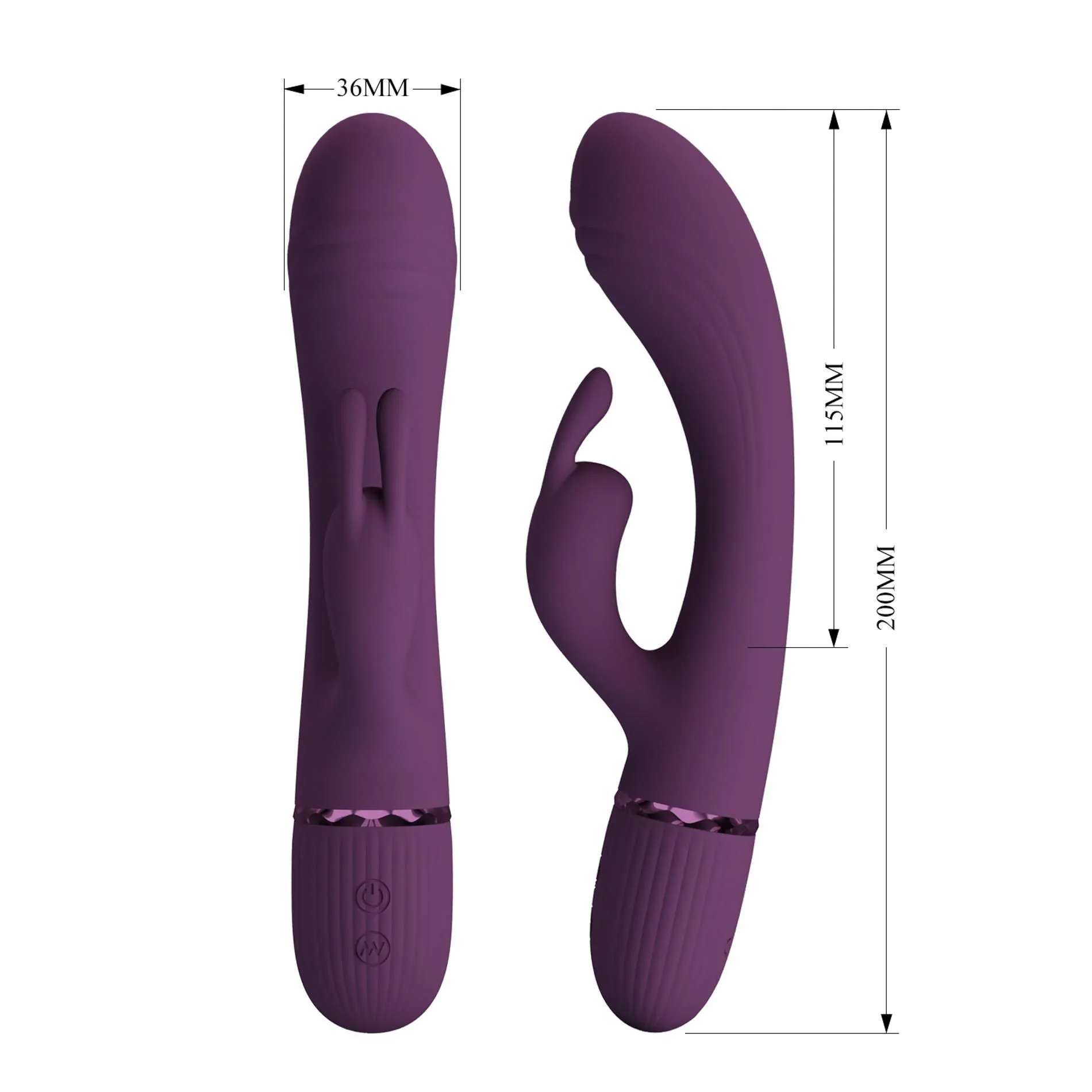 Pretty Love Scocco Purple - Wibrator królik, Fioletowy, 20 cm