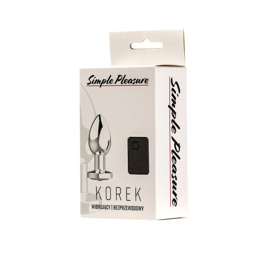 Simply Pleasure Korek Analny Wibrujący Sterowany Zdalnie Ładowany USB - Korek analny, Srebro, 8.4 cm