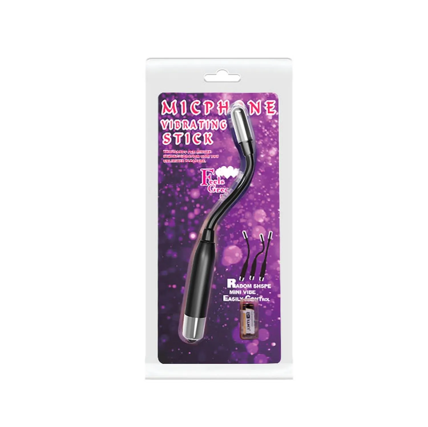 Вибромассажер Baile Microphone, 21 см (черный)