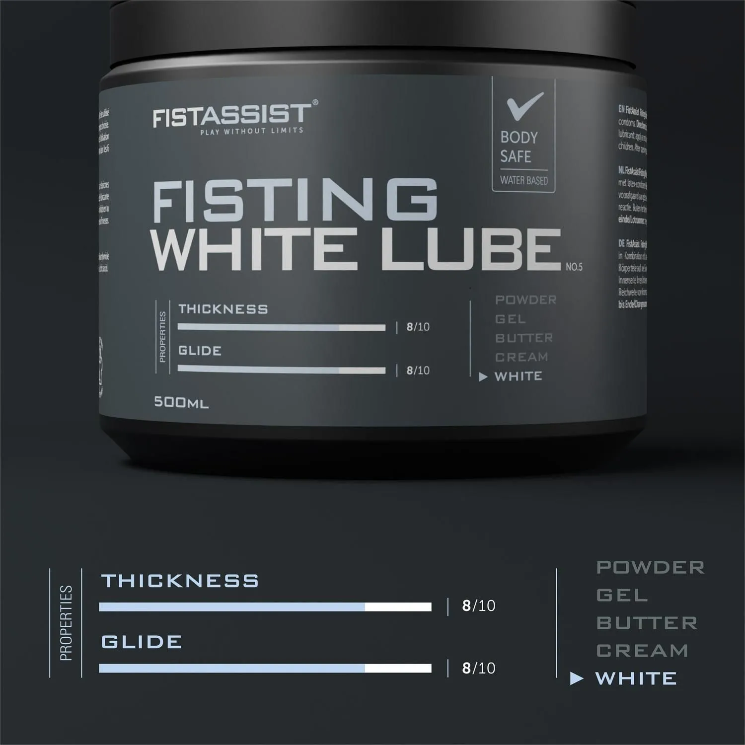 Cobeco Fist Assist Fisting White Lube - Lubrykant do fisting, Bezzapachowy, 500 ml