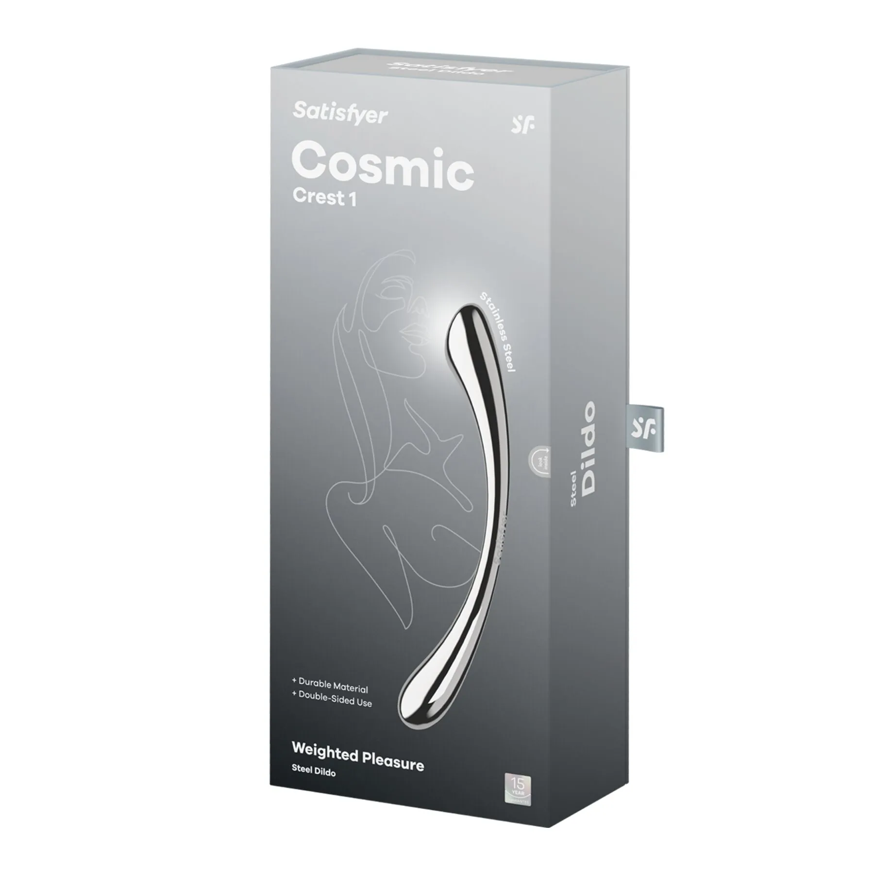 Фаллоимитатор Satisfyer Cosmic Crest 1, 24 см (серебристый)