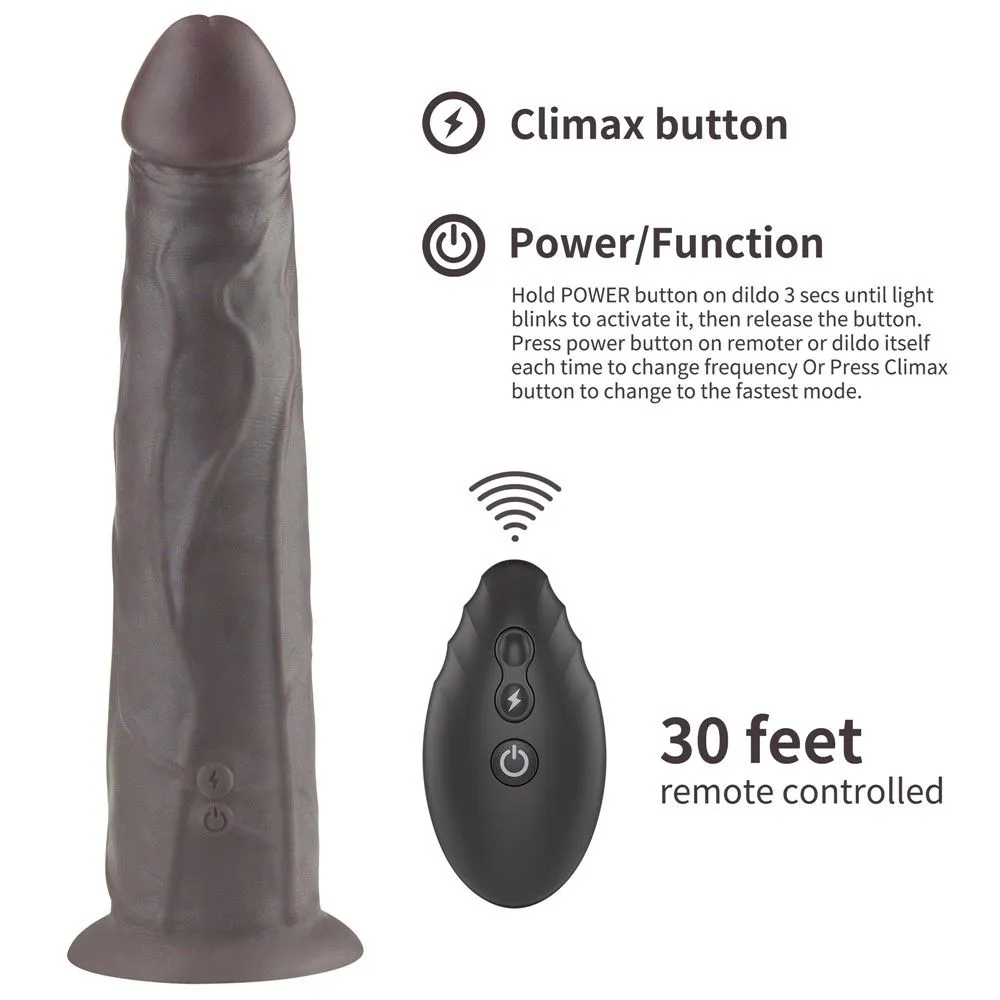 Lovetoy Dual Layered Silicone Rotator - Wibrator, Czarny, 23 cm